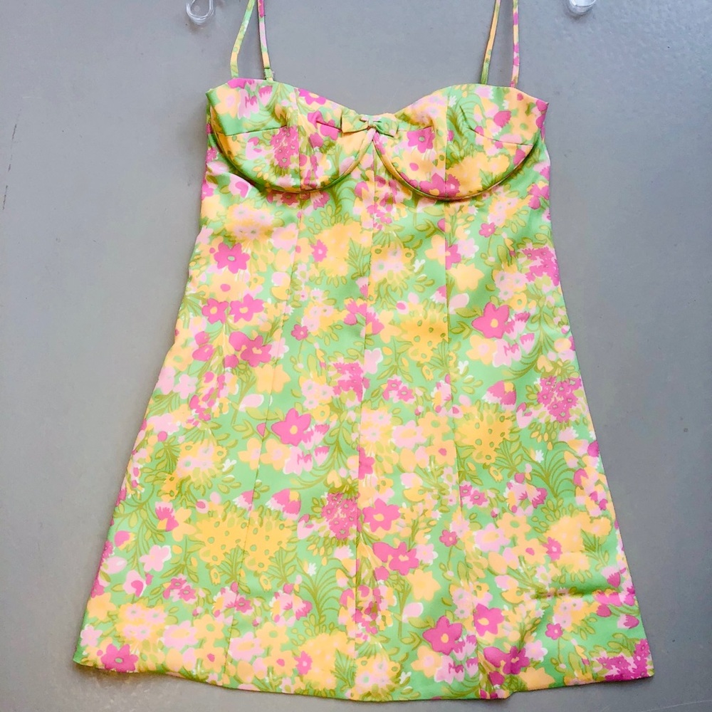 With Jean Dolce dress in honeysuckle